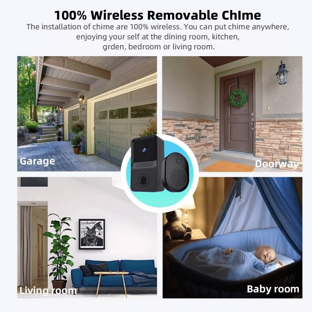 Smart Wireless WiFi Video Doorbell With Intercom HD Camera Night Vision 2Way Audio  Chime Home Secu 8