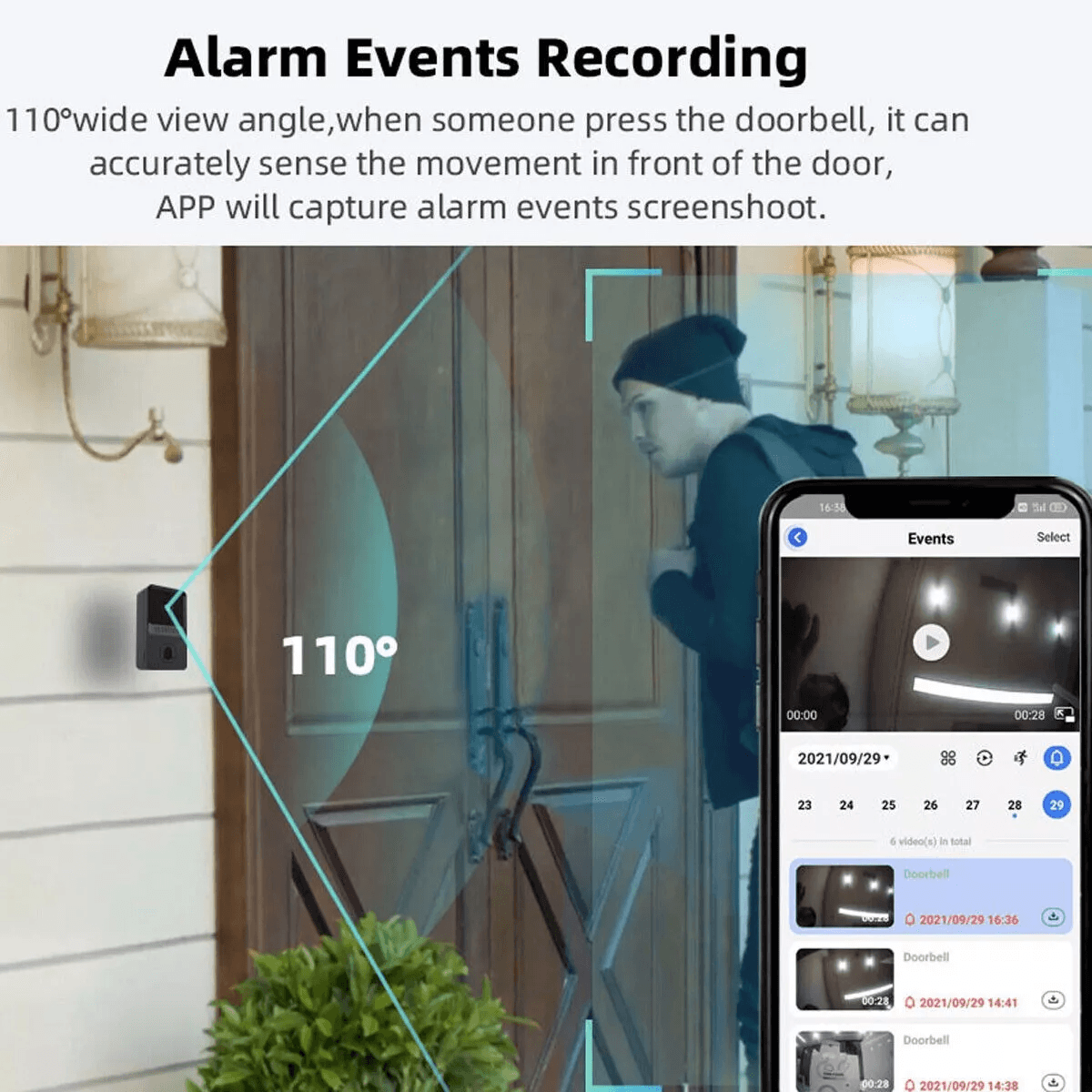 Smart Wireless WiFi Video Doorbell With Intercom HD Camera Night Vision 2Way Audio  Chime Home Secu 2