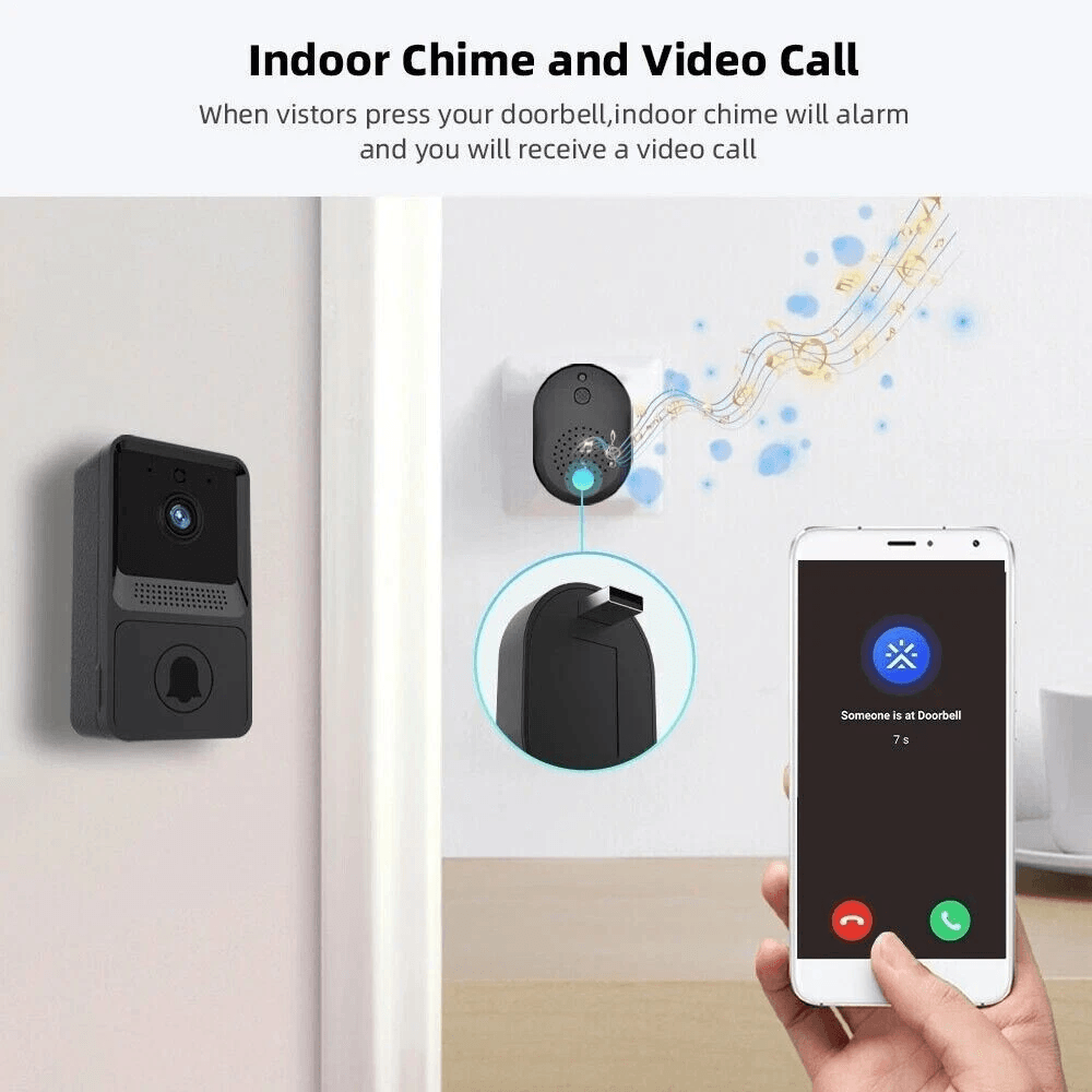 Smart Wireless WiFi Video Doorbell With Intercom HD Camera Night Vision 2Way Audio  Chime Home Secu 4