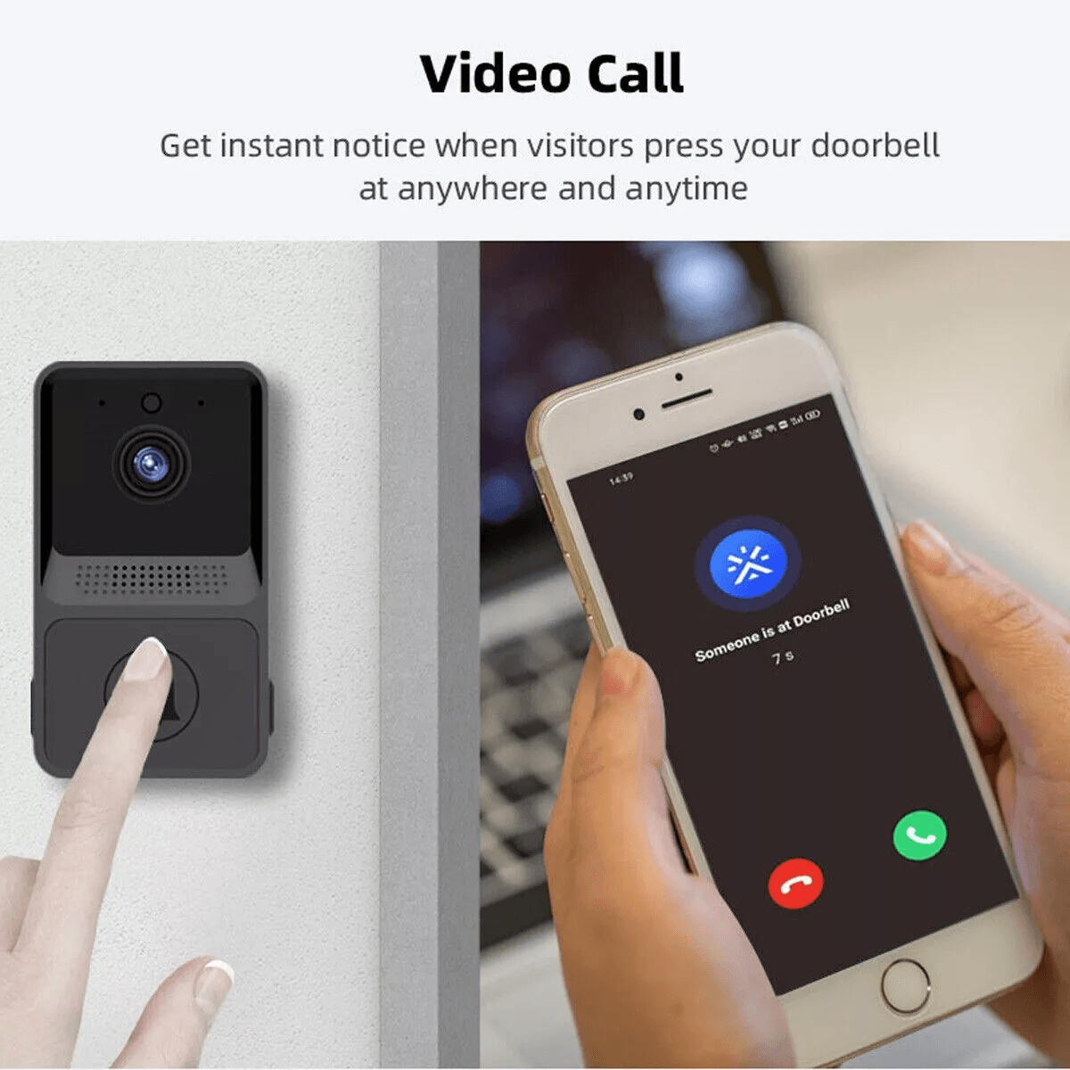 Smart Wireless WiFi Video Doorbell With Intercom HD Camera Night Vision 2Way Audio  Chime Home Secu 9