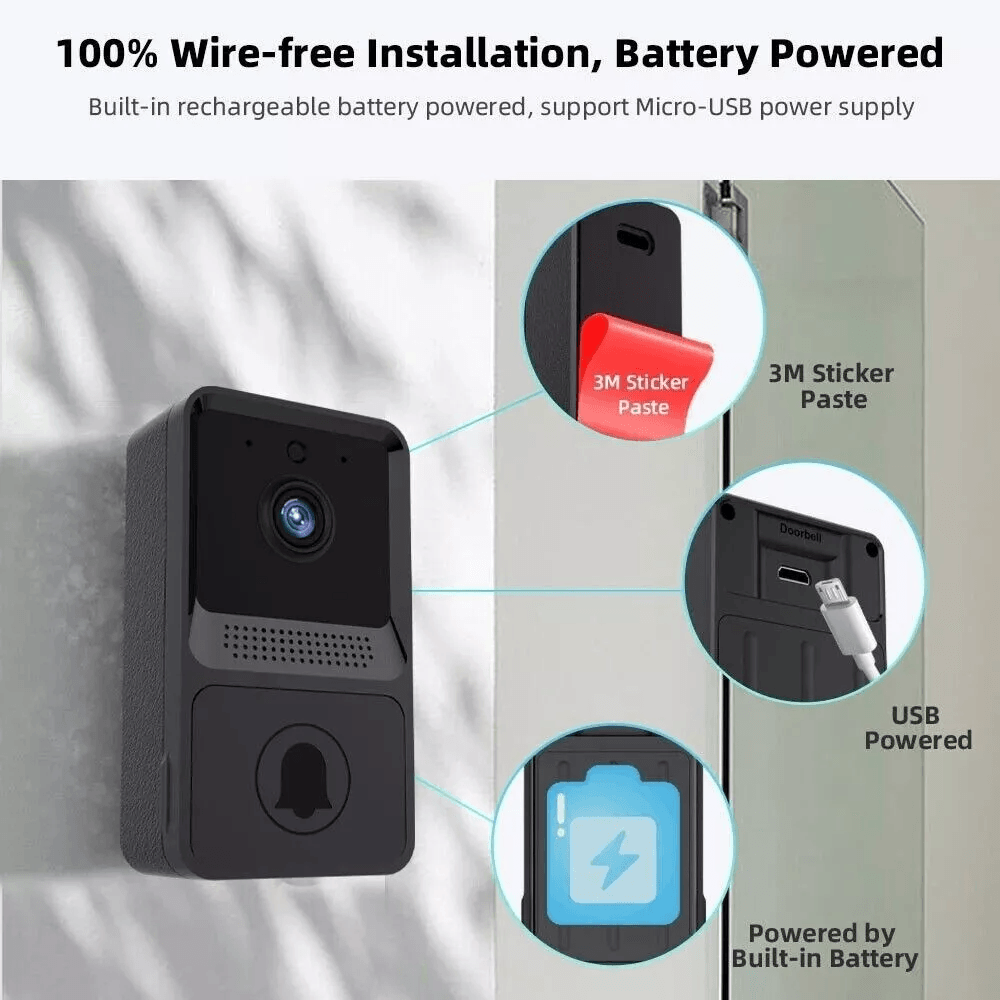 Smart Wireless WiFi Video Doorbell With Intercom HD Camera Night Vision 2Way Audio  Chime Home Secu 1
