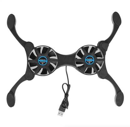 Foldable Slim Dual USB Cooling Fan Pad Quiet Cooler Stand For Laptop PC Notebook With Adjustable Sp 17