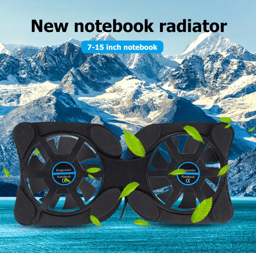 Foldable Slim Dual USB Cooling Fan Pad Quiet Cooler Stand For Laptop PC Notebook With Adjustable Sp 1