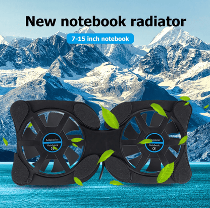 Foldable Slim Dual USB Cooling Fan Pad Quiet Cooler Stand For Laptop PC Notebook With Adjustable Sp 1