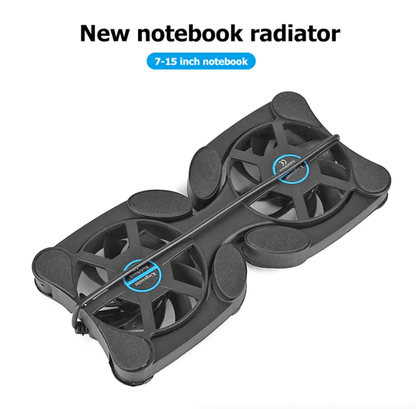 Foldable Slim Dual USB Cooling Fan Pad Quiet Cooler Stand For Laptop PC Notebook With Adjustable Sp 14