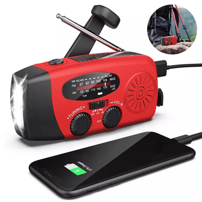Emergency Radio Crank Solar Hand Weather 1000mAh Power Bank Charger Flashlight  Portable Survival G 7