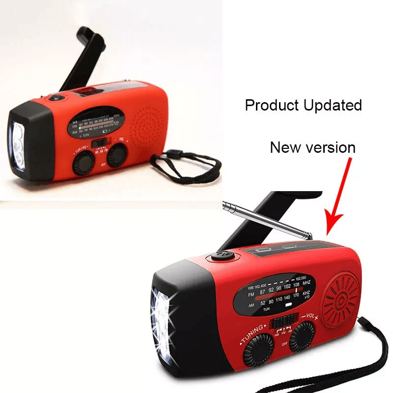 Emergency Radio Crank Solar Hand Weather 1000mAh Power Bank Charger Flashlight  Portable Survival G 6