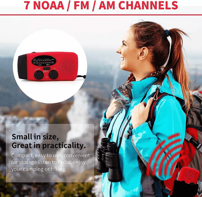 Emergency Radio Crank Solar Hand Weather 1000mAh Power Bank Charger Flashlight  Portable Survival G 1