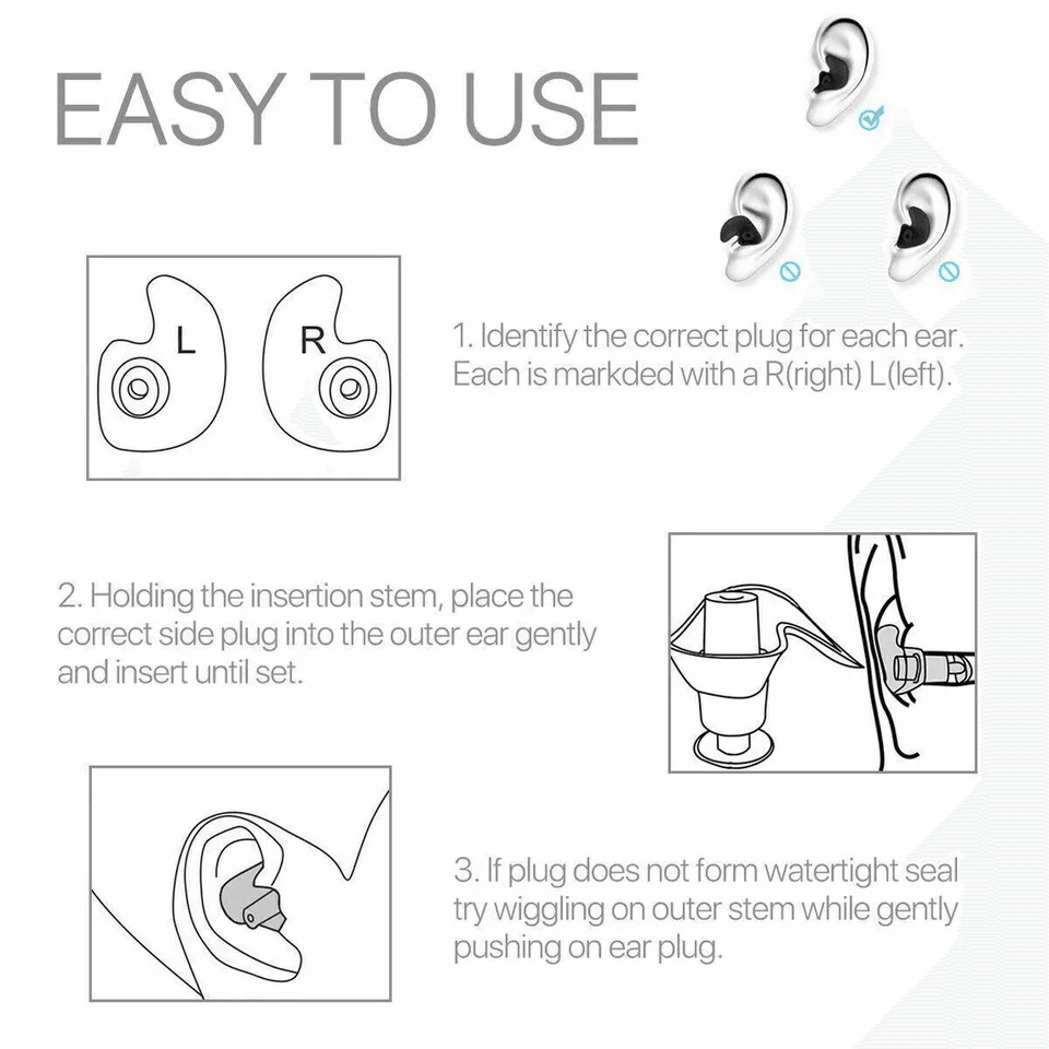 Soft Silicone Ear Plugs For Swimming Sleeping Anti Snore Reusable  Waterproof Earplugs For Noise Re 10