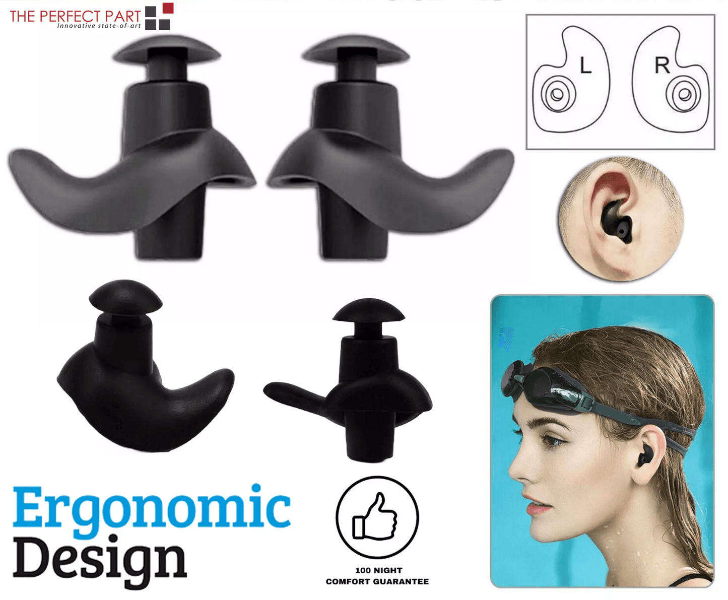 Soft Silicone Ear Plugs for Swimming, Sleeping, Anti Snore, Reusable & Waterproof Earplugs for Noise Reduction, Travel