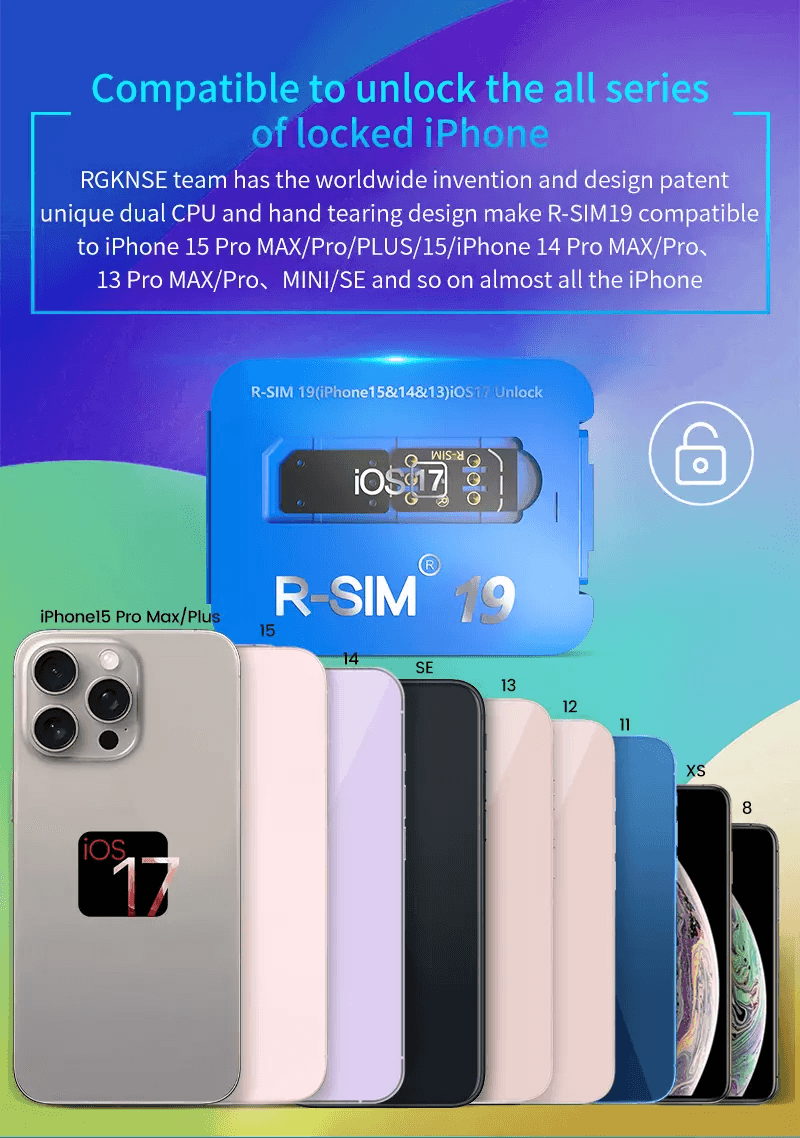 RSIM19 NEW QPE Stable Unlock SIM Card For IPhone 15141312  Compatible With IOS17 5G LTE Support 12