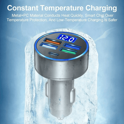 5 USB Port Super Fast Car Charger Adapter  150W MultiPort Fast Charging For IPhone Samsung Android  10