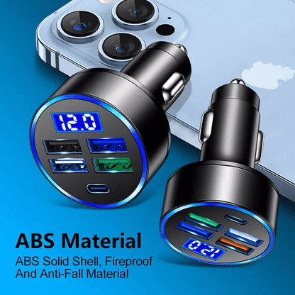 5 USB Port Super Fast Car Charger Adapter  150W MultiPort Fast Charging For IPhone Samsung Android  8