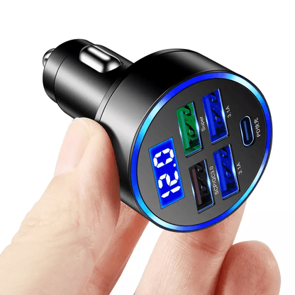 5 USB Port Super Fast Car Charger Adapter  150W MultiPort Fast Charging For IPhone Samsung Android  12