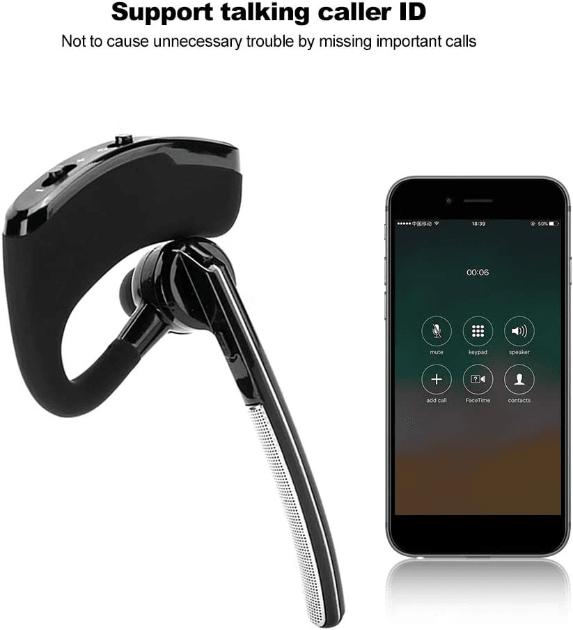 Wireless Bluetooth Headset With Noise Cancelling Mic Ideal Earpiece For Truck Drivers Call Centers  7