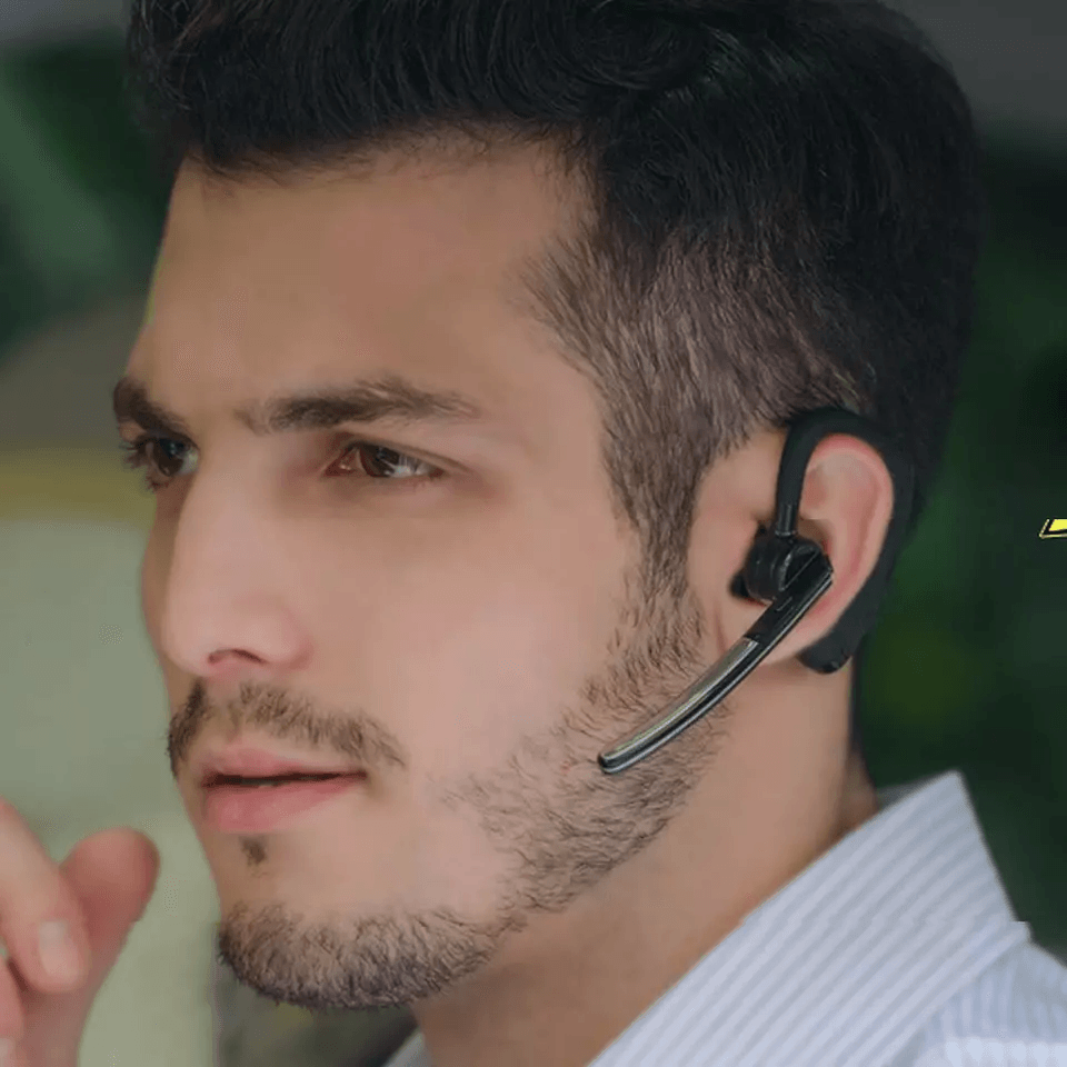 Wireless Bluetooth Headset With Noise Cancelling Mic Ideal Earpiece For Truck Drivers Call Centers  4