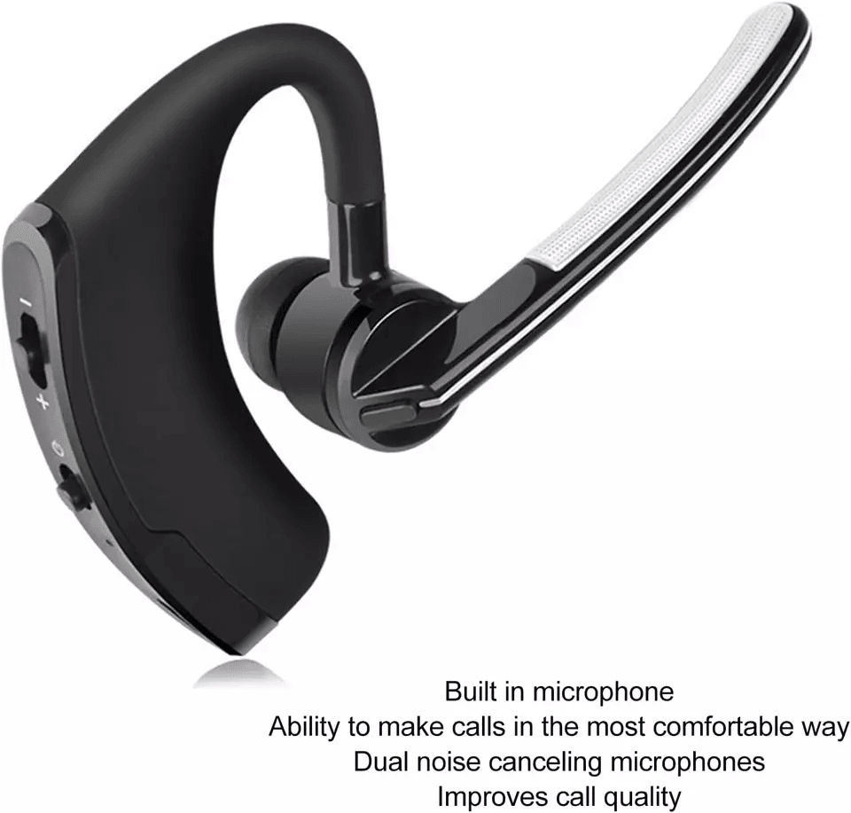 Wireless Bluetooth Headset With Noise Cancelling Mic Ideal Earpiece For Truck Drivers Call Centers  13