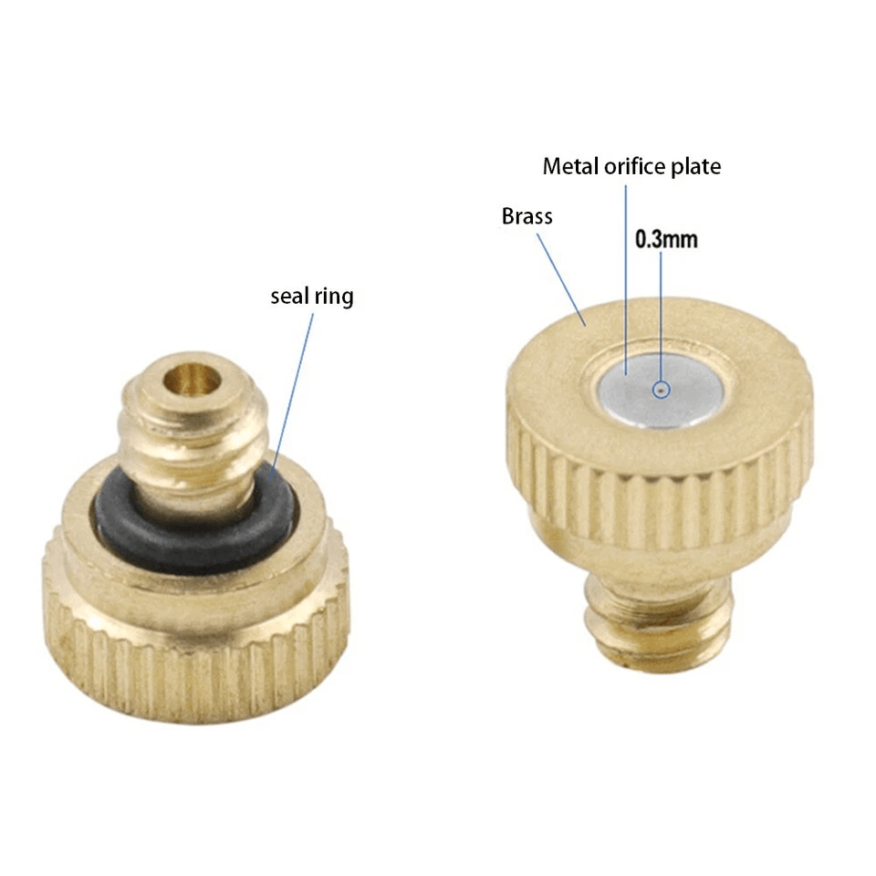 Brass Misting Nozzles For Mister Sprinkler Outdoor Cooling System Garden Patio Water Mist Sprayer K 10