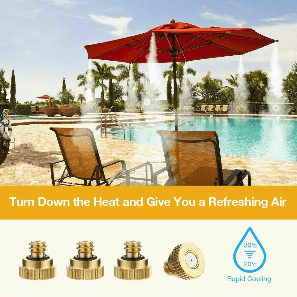Brass Misting Nozzles For Mister Sprinkler Outdoor Cooling System Garden Patio Water Mist Sprayer K 1