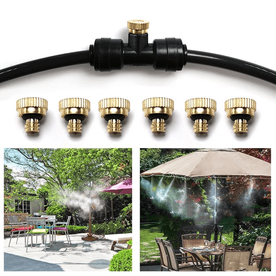 Brass Misting Nozzles For Mister Sprinkler Outdoor Cooling System Garden Patio Water Mist Sprayer K 8