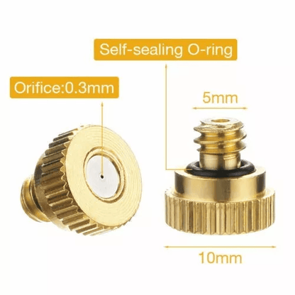 Brass Misting Nozzles For Mister Sprinkler Outdoor Cooling System Garden Patio Water Mist Sprayer K 9