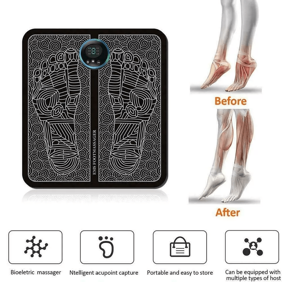 Electric EMS Foot Massager Pad Leg Reshaping Muscle Relaxation  Deep Kneading Pain Relief Machine F 7