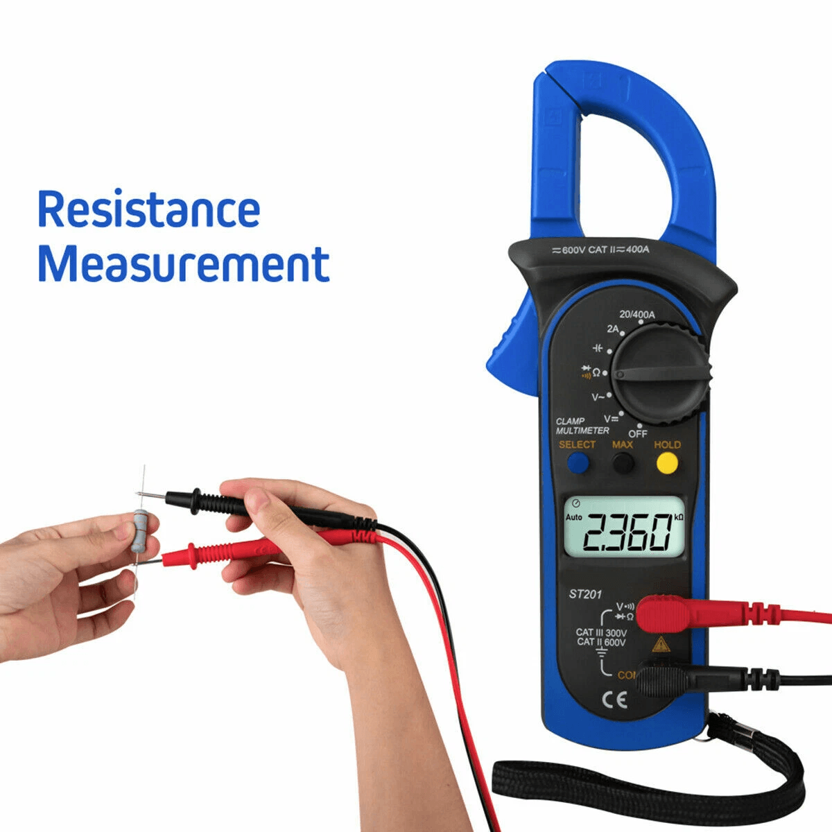 Digital Multimeter Tester AC DC Volt Ohm Amp Clamp Meter Auto Range Handheld With LCD Display  Carr 8