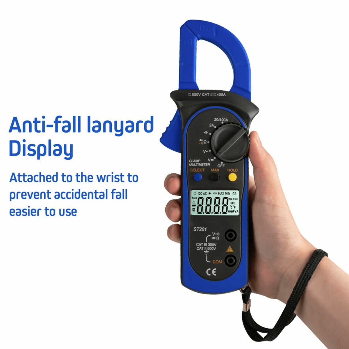 Digital Multimeter Tester AC DC Volt Ohm Amp Clamp Meter Auto Range Handheld With LCD Display  Carr 5