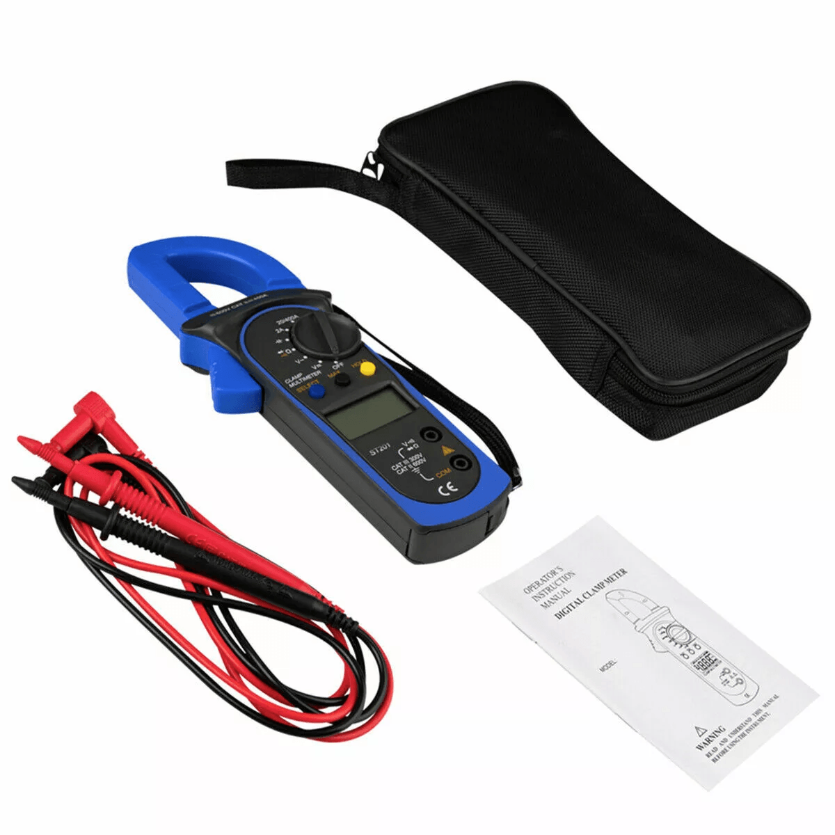 Digital Multimeter Tester AC DC Volt Ohm Amp Clamp Meter Auto Range Handheld With LCD Display  Carr 1