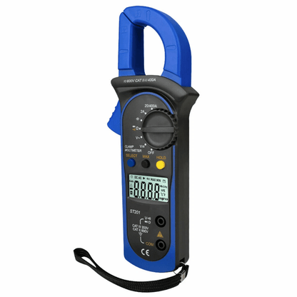 Digital Multimeter Tester AC DC Volt Ohm Amp Clamp Meter Auto Range Handheld with LCD Display & Carrying Case