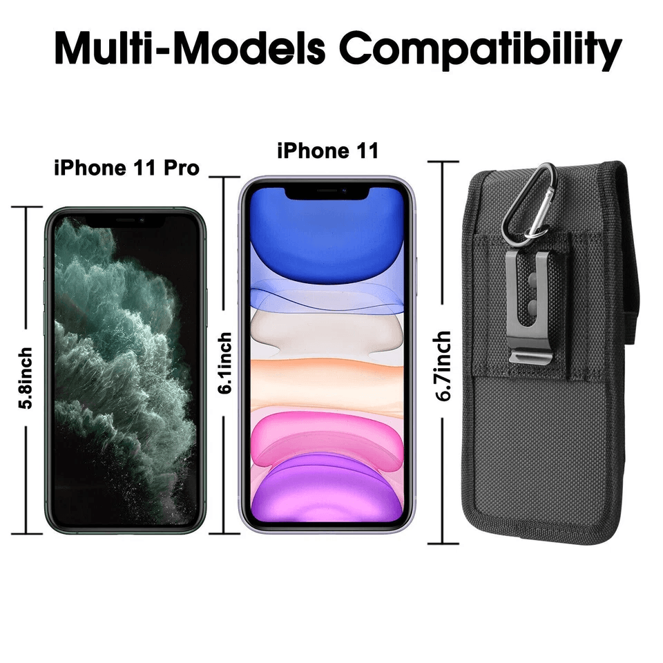 Durable Vertical Cell Phone Holster Pouch Wallet Case With Belt Clip Fits IPhone Samsung Outdoor Hi 6