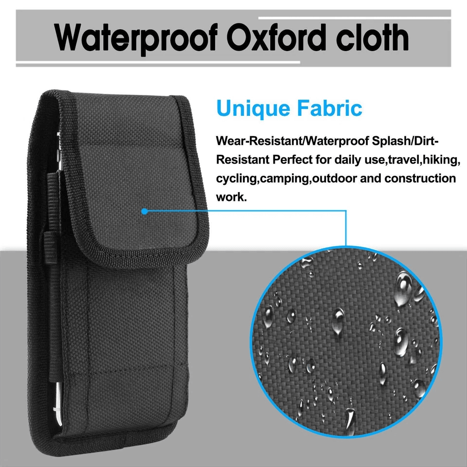 Durable Vertical Cell Phone Holster Pouch Wallet Case With Belt Clip Fits IPhone Samsung Outdoor Hi 7