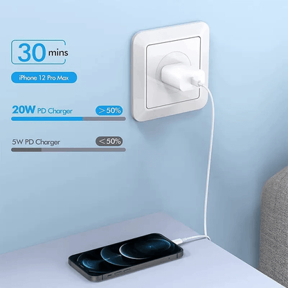 Super Fast Charger Type C For IPhone USBC 20W PD Wall Adapter With Cable Fast Char 1