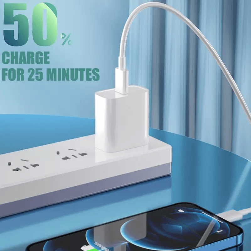 Super Fast Charger Type C For IPhone USBC 20W PD Wall Adapter With Cable Fast Char 2