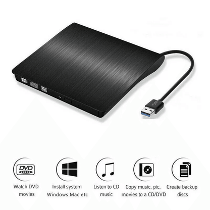 USB 30 Slim External CD DVD RW Drive Writer Burner Player Compatible With Laptop PC  Mac Portable   5
