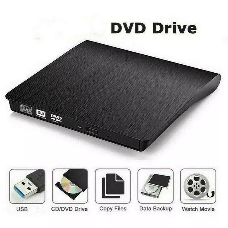 USB 30 Slim External CD DVD RW Drive Writer Burner Player Compatible With Laptop PC  Mac Portable   4