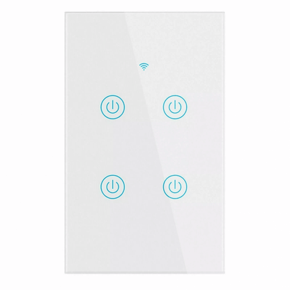 Gang WiFi Smart Wall Touch Light Switch Glass Panel Compatible with Alexa, Google Assistant Remote Control via Smart App