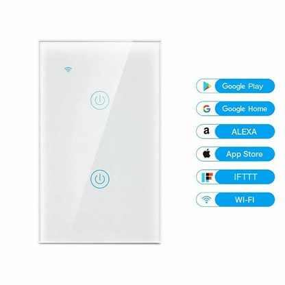 Gang WiFi Smart Wall Touch Light Switch Glass Panel Compatible With Alexa Google Assistant Remote C 1