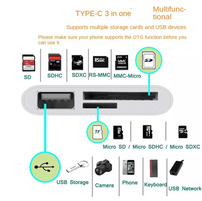 USB Hub Converter TypeC Adapter SD Card Reader For MacBook Pro Laptop Chromebook  USBC Devices 10