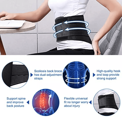 Lower Back Support Brace Lumbar Waist Belt Double Pull Design With Breathable Mesh For Men  Women P 8