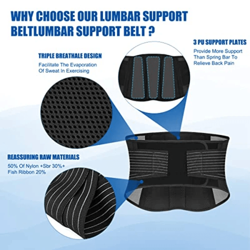 Lower Back Support Brace Lumbar Waist Belt Double Pull Design With Breathable Mesh For Men  Women P 7