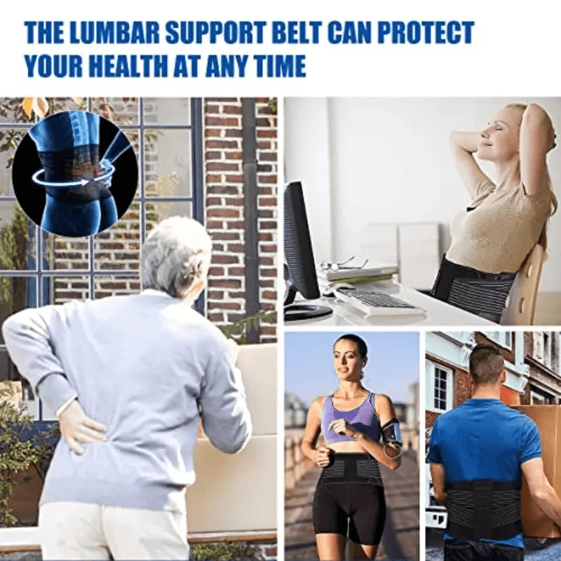 Lower Back Support Brace Lumbar Waist Belt Double Pull Design With Breathable Mesh For Men  Women P 6