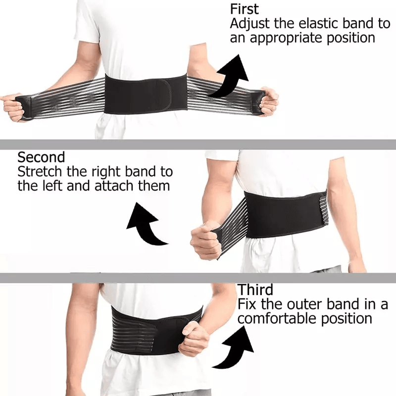 Lower Back Support Brace Lumbar Waist Belt Double Pull Design With Breathable Mesh For Men  Women P 17