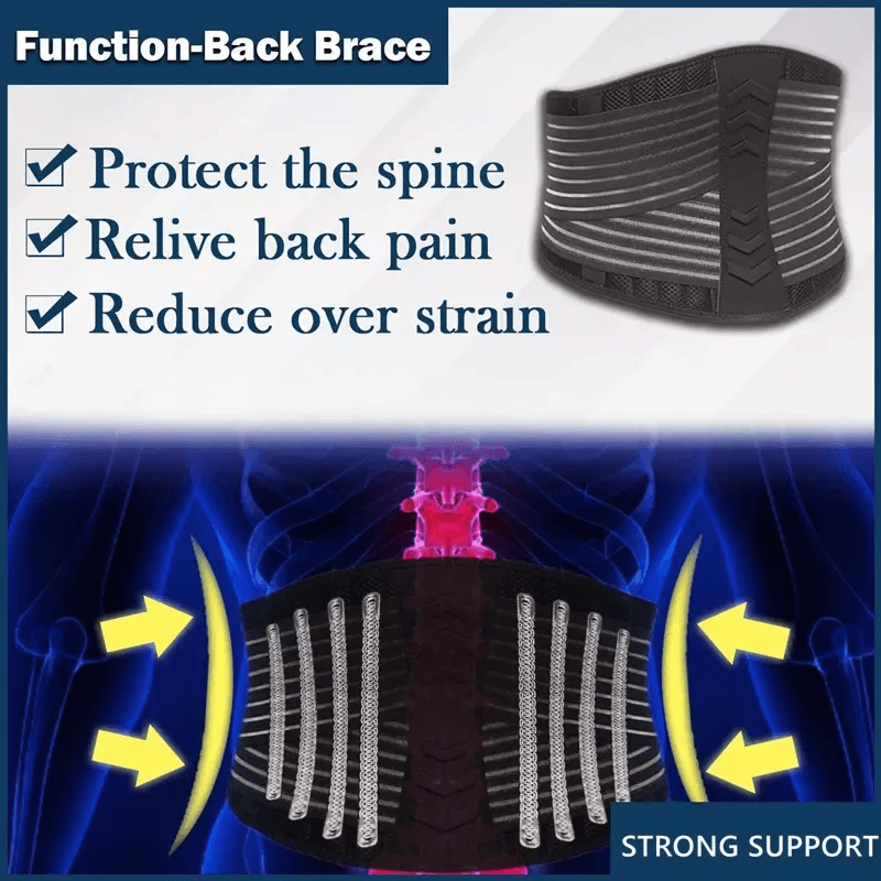 Lower Back Support Brace Lumbar Waist Belt Double Pull Design With Breathable Mesh For Men  Women P 2