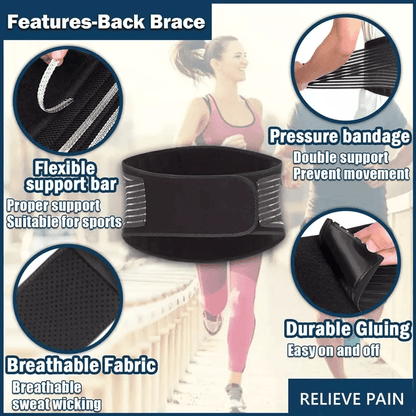 Lower Back Support Brace Lumbar Waist Belt Double Pull Design With Breathable Mesh For Men  Women P 10