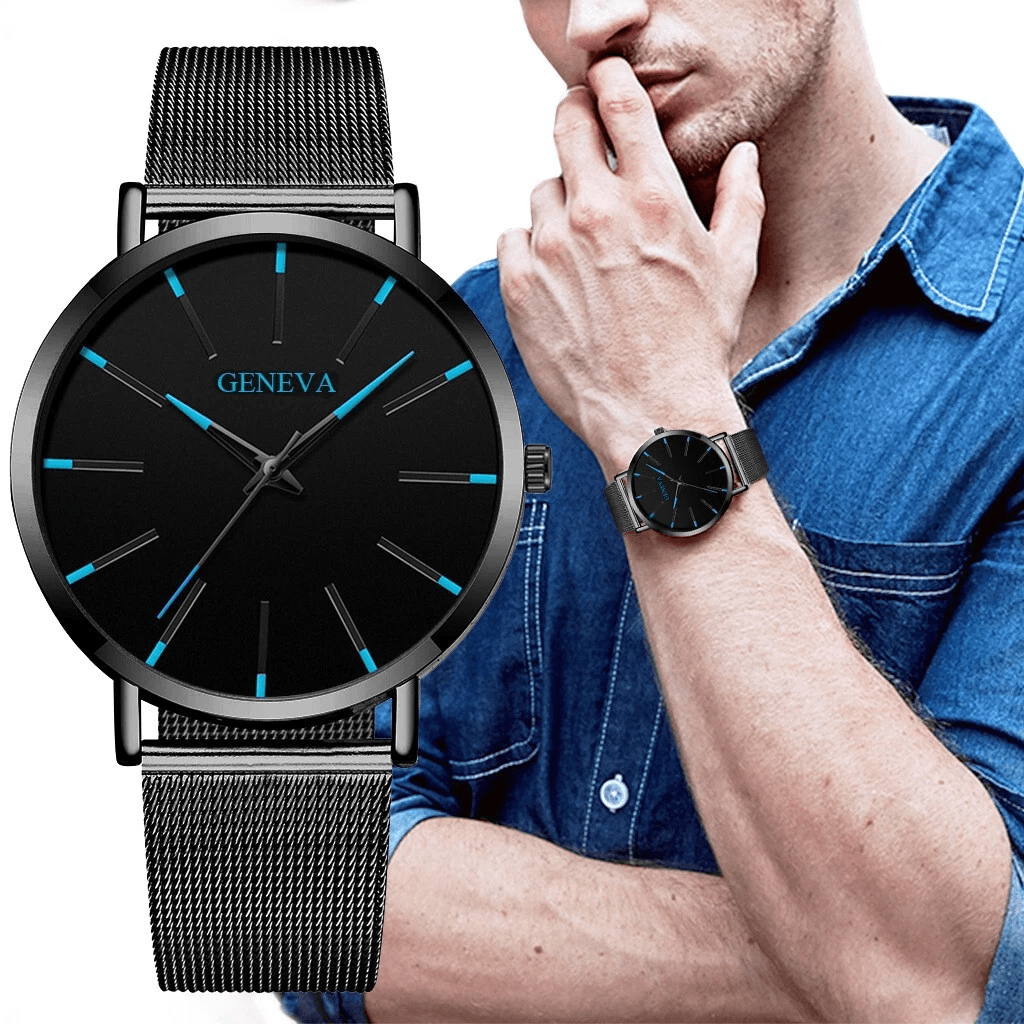 Waterproof Mens Watch  Stainless Steel Quartz Luminous Classic Business Wristwatch With Chronograph 11