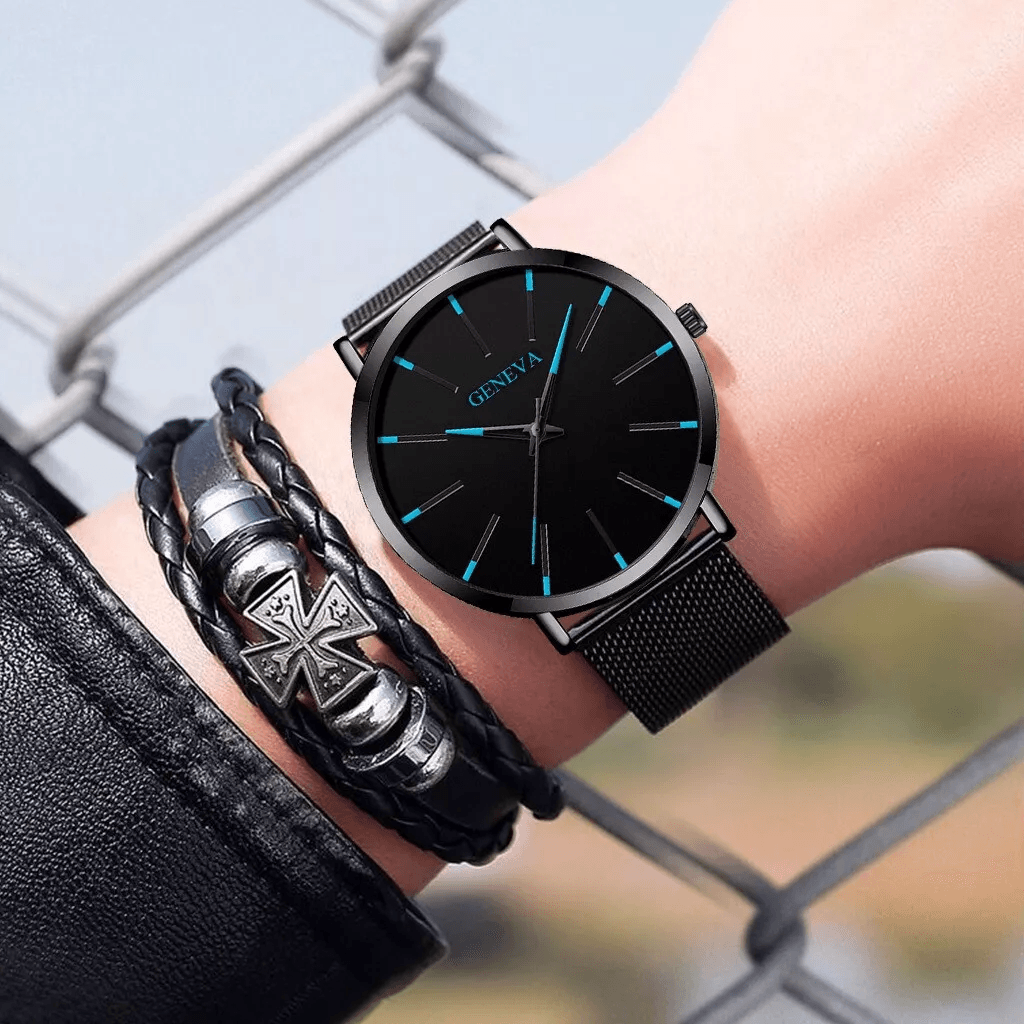 Waterproof Mens Watch  Stainless Steel Quartz Luminous Classic Business Wristwatch With Chronograph 7