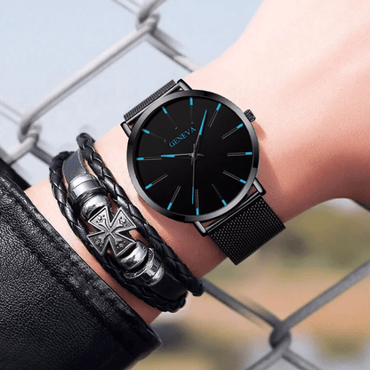 Waterproof Mens Watch  Stainless Steel Quartz Luminous Classic Business Wristwatch With Chronograph 7