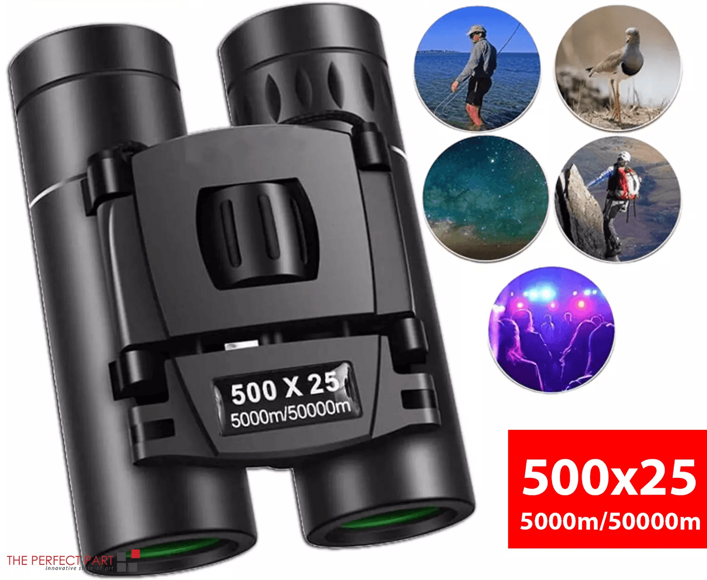Portable HD Zoom Powerful Binoculars, High Definition Day & Night Vision for Hunting, Outdoor Adventures & Wildlife