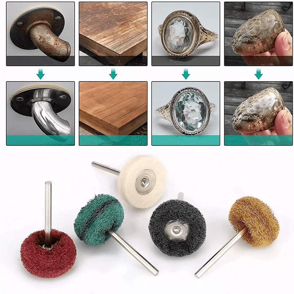 Metal Polishing Buffing Wheel  Burr Kit Rotary Tool Accessories For Dremel Jewelry Rust Removal  Su 1